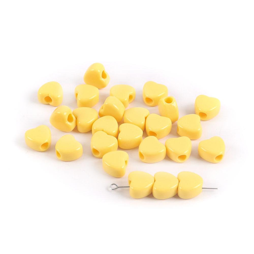 Acrylic Large Hole Beaded Solid Color Beads Love Beads Loose Beads Peach Heart Handmade Diy Necklace Mobile Phone Chain Accessories