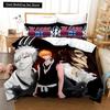 3D Anime Bleach Kurosaki Ichigo Duvet Cover Pillowcase Bedding Set Double Twin Full Queen King Adult Kids Bedclothes Quilt Cover