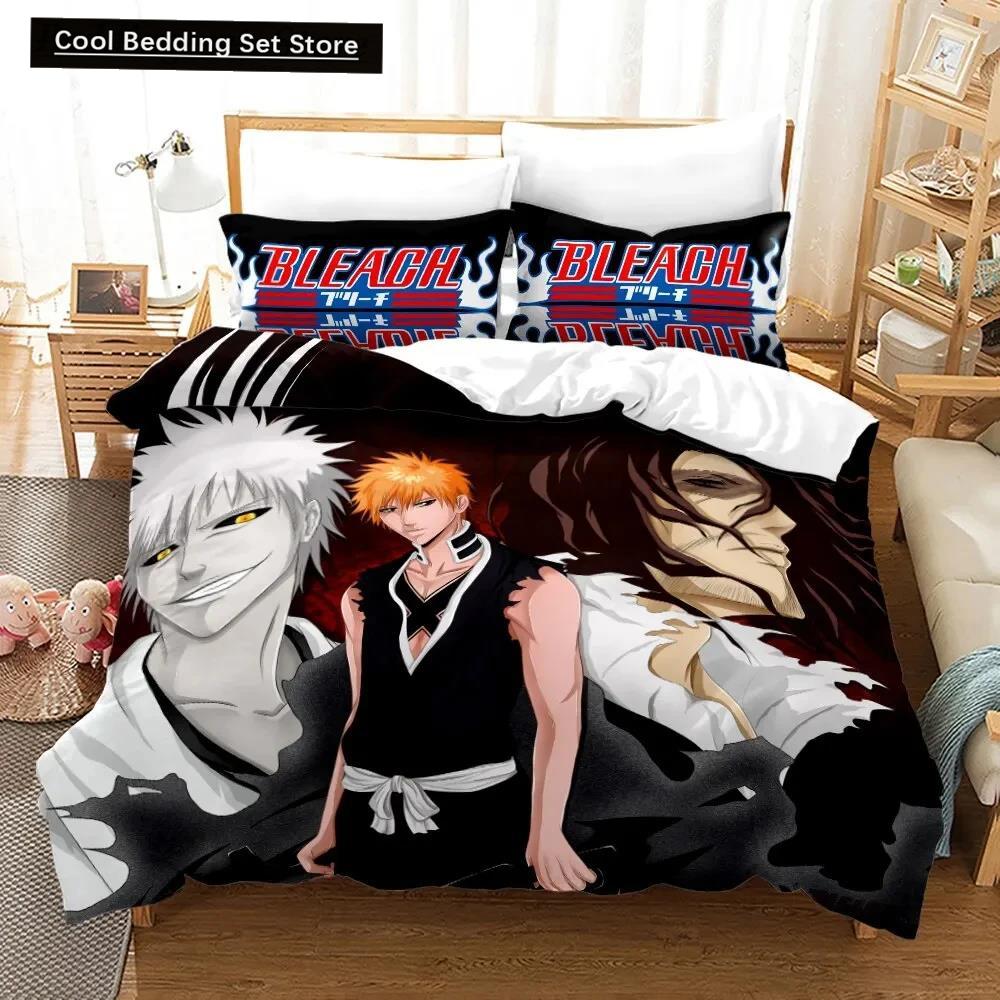 3D Anime Bleach Kurosaki Ichigo Duvet Cover Pillowcase Bedding Set Double Twin Full Queen King Adult Kids Bedclothes Quilt Cover