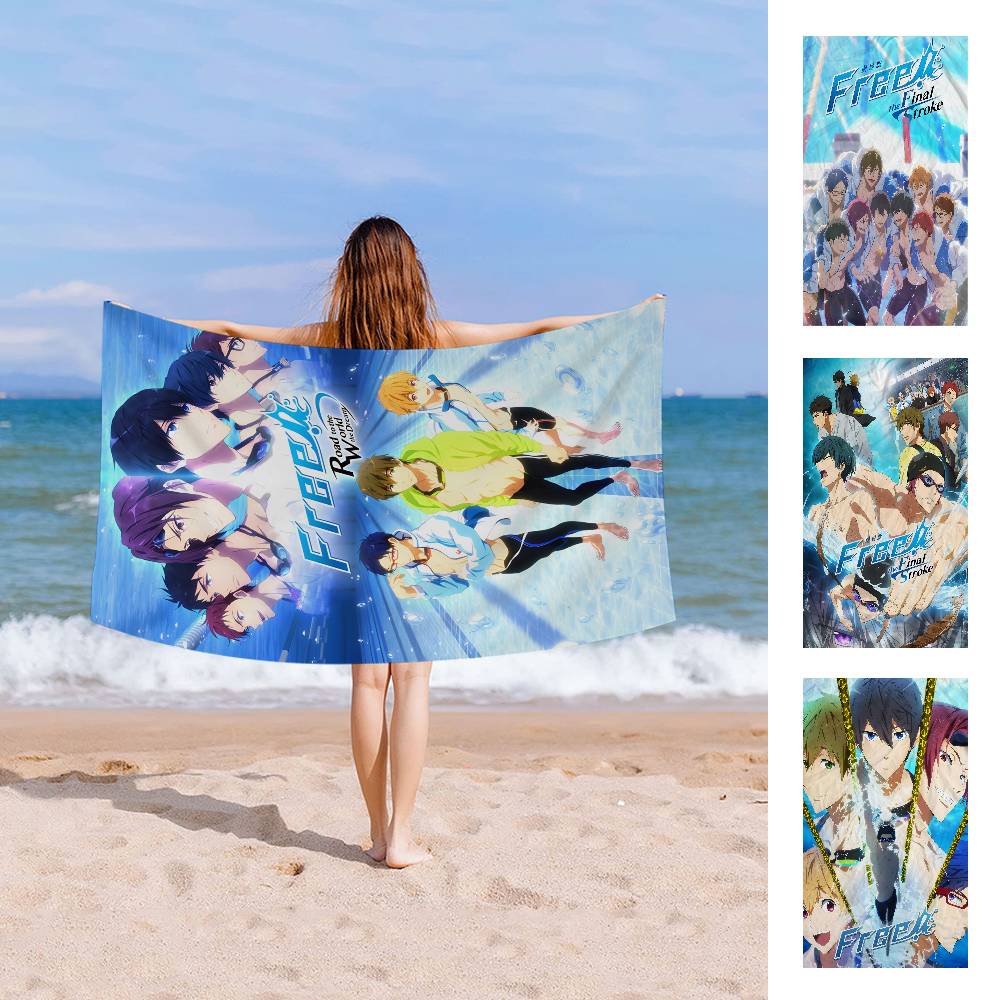 Anime Free Iwatobi Swim Club Big Microfiber Beach Towels Quick Dry Towel Sand Beach Towels Pool Towel for Travel Swim Pool Yoga