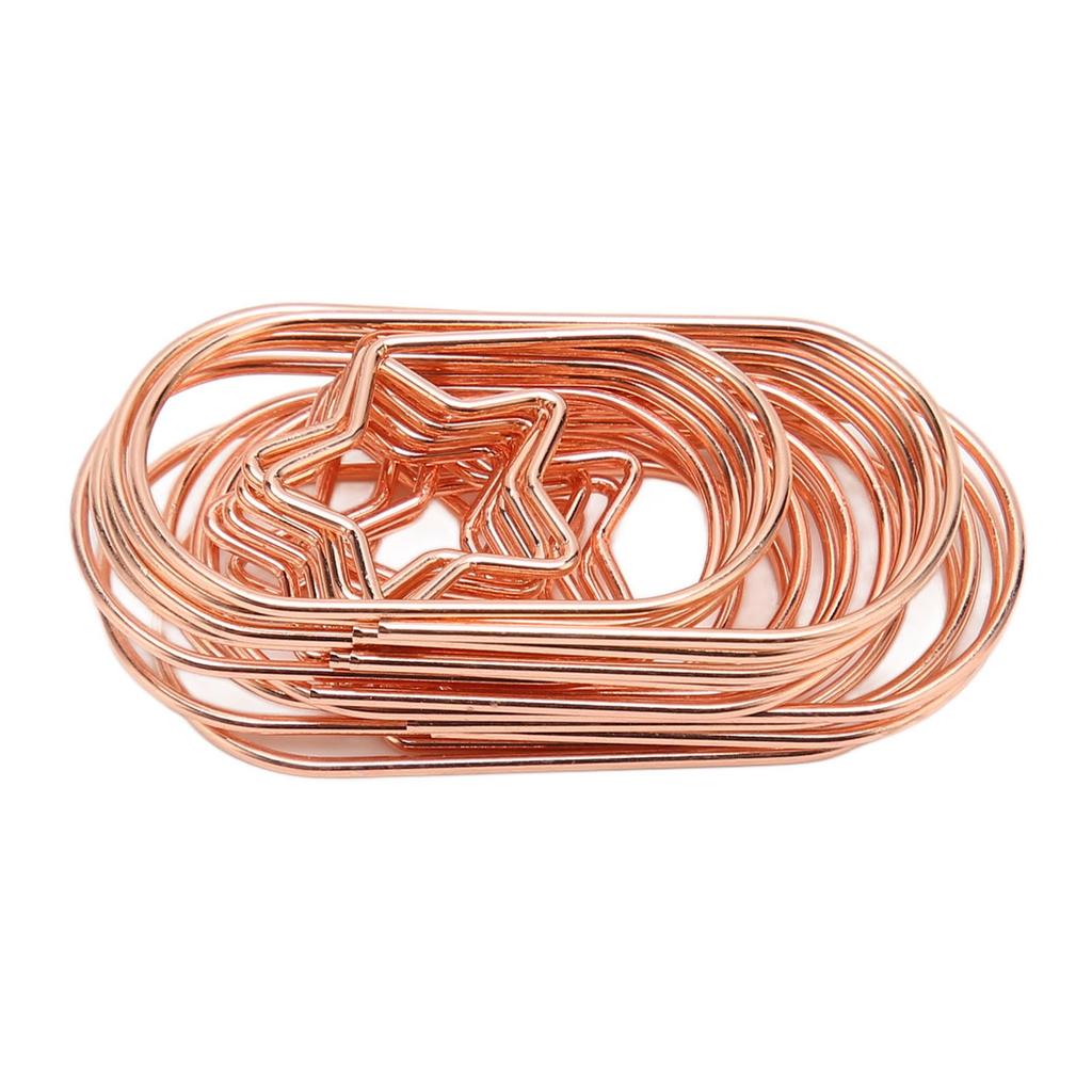 40PCS Star Paper Clips Bright Color Rust Proof Coating Portable Lightweight for Home
