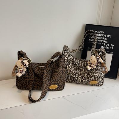 Casual Large-capacity Bag Women's New Autumn and Winter Popular Leopard Print Messenger Bag Commuter Shoulder Bag Tote Bag