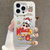 New Year Shin-chan Silver Phone Case for iPhone 13/14 Pro, 15 Pro Max, 16 Pro, 17