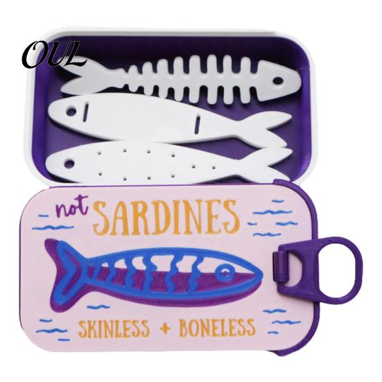 Skurriler Schmuckbehälter Sardinendose mit Fischgräte, PLA Kompakte Größe Vintage Dekorative Kosmetiktisch-Accessoire-Aufbewahrung, Tragbare Aufbewahrung