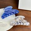 Trendy Large Acetate Hair Claw Clip With Beautiful Shell And Embellishments Pearl