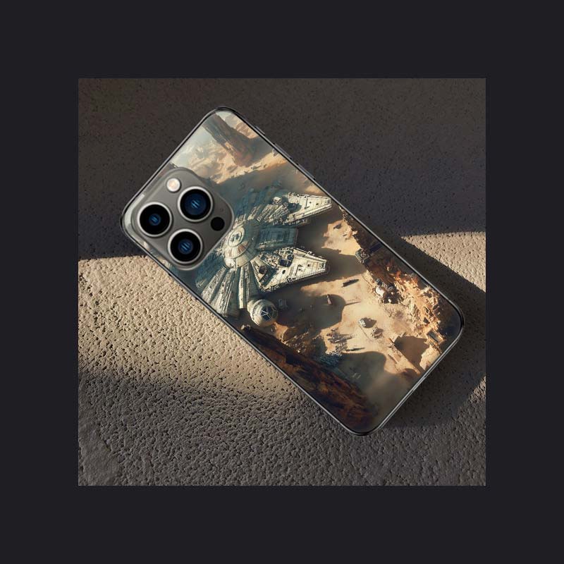Millennium Falke im Weltraum Handyhülle Für Apple Iphone 16 15 Plus 13 12 Mini 16E 11 14 Pro Max X XS XR 8 7 SE 2020 Hülle Schale C