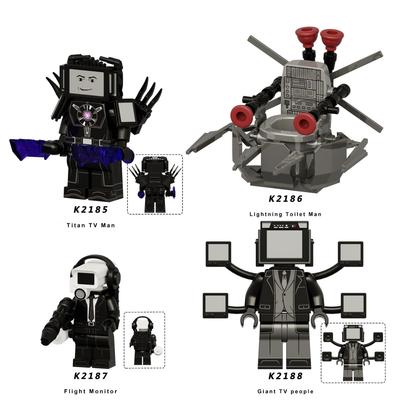 Skibidi Toilet Man Minifigures Anime TV Man Mini Figure Doll Building Blocks Bricks Childrens Adult Kids Christmas Birthday Toy Gifts