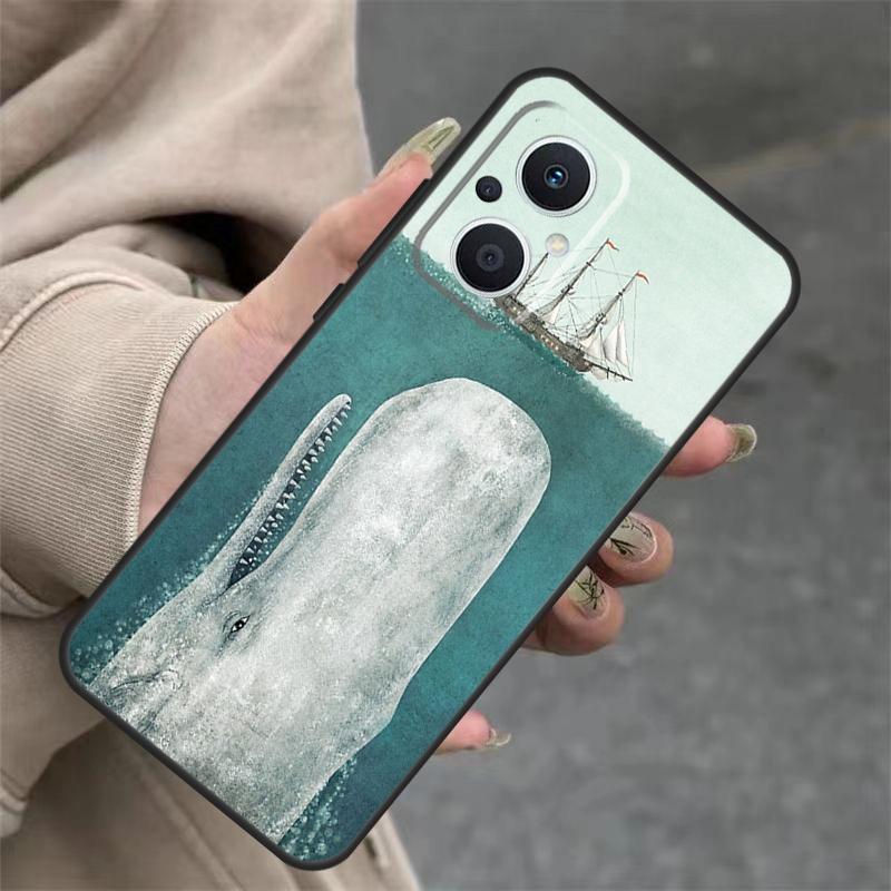 Cartoon Whale Case For OPPO Reno 14 10 11 12 13 Pro 11F 12F 13F 14F 7 8 Lite OPPO Find X9 X8 X5 Pro Cover