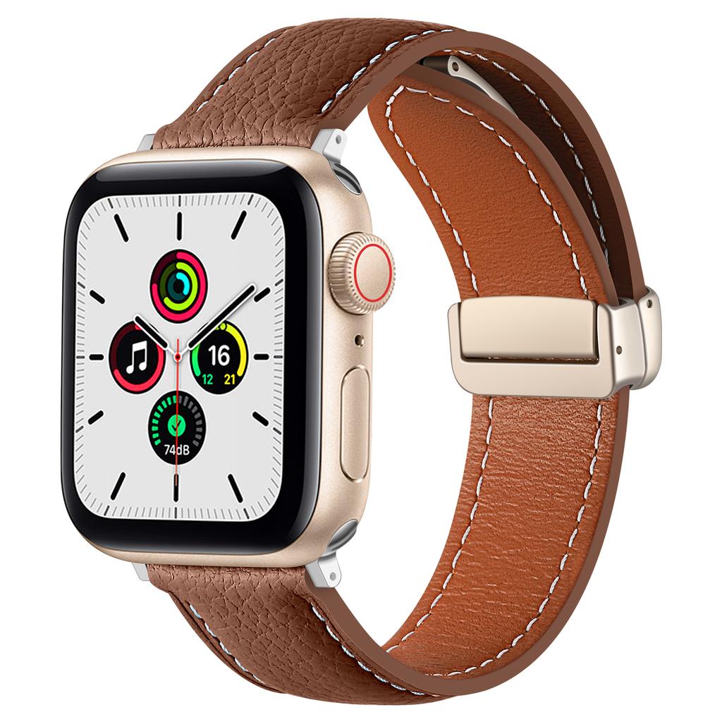 ONELeather Magnetic Buckle Band for Apple Watch 49mm 45mm 41mm 40mm 44mm 42mm 38mm Bracelet iWatch Series Ultra 9 8 7 6 5 3 SE BeltMN
