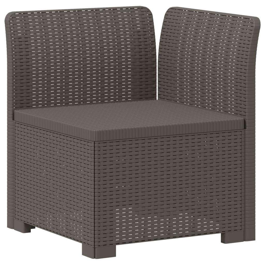 1 Seater Garden Sofa Rattan Look PP Light Gray