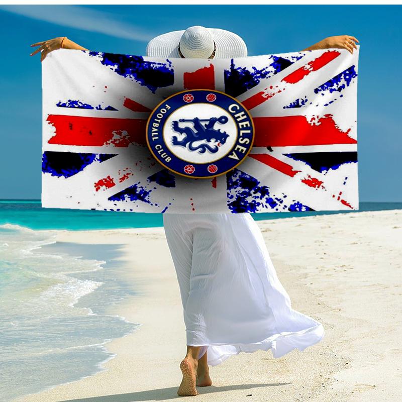 Ultra-Soft Beach Towel with Chelsea Football Club Theme,Ideal for Pool - Camping, Diving - Perfect Travel Essential, Vibrant Beach Towel.