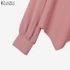 ZANZEA Women Long Sleeve Blouse and Long Pleated Skirts Casual Two Piece Suit Sets