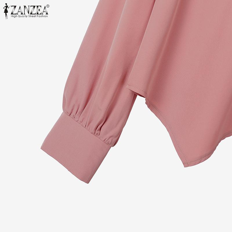 ZANZEA Women Long Sleeve Blouse and Long Pleated Skirts Casual Two Piece Suit Sets