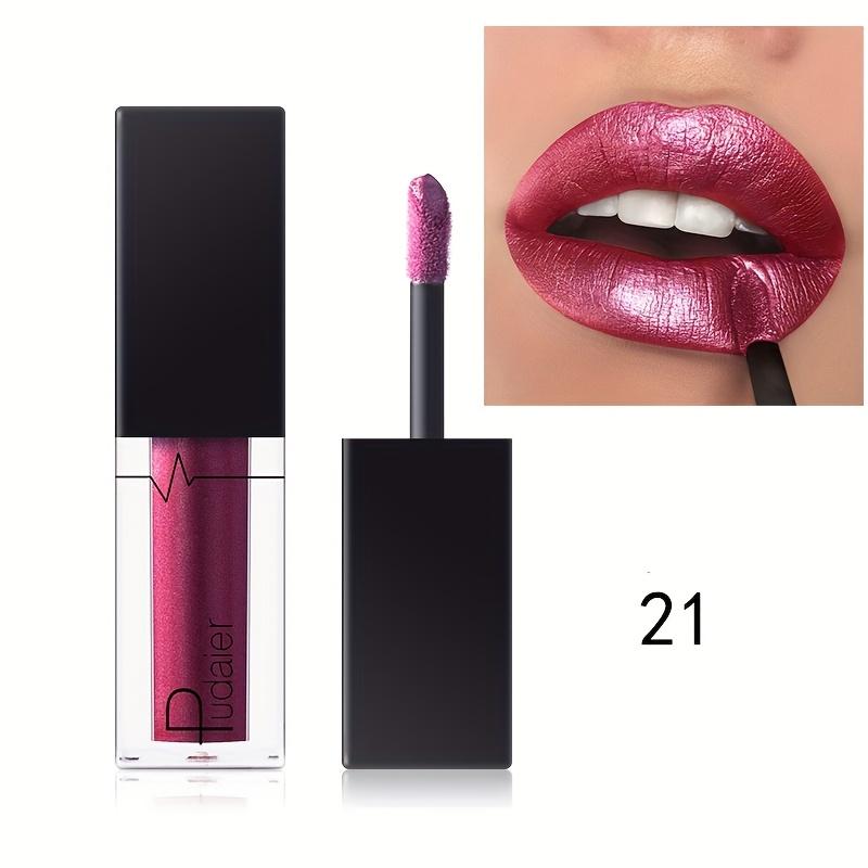 

1 шт. Блеск ягод, мерцающий блеск для губ, увлажняющая помада, стойкий металлический финиш, глазурь для губ, насыщенная цветопередача, помада с гладкой текстурой 21