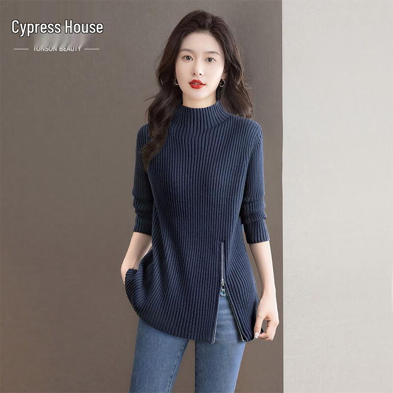 

Women s Elegant Mock Neck Long-Sleeve Sweater XL