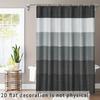 2D Flat, 1pc 2D Flat Shower Curtain, Simple Gray-Black Gradient Stripe Print Shower Curtain, Minimalist Nordic Style Shower Curt