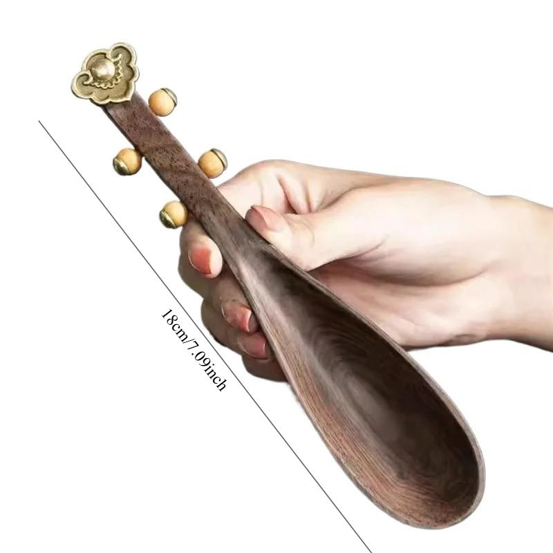 Ebony Wood Pipa Teaspoon Kong Fu Teaware Household Tea Brewing Tools Creative Tea Ceremony Spare Parts Solid Wood Tea Spatula