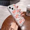 Pink And Purple Flower Print Phone Case For iPhone 17 Air 11 12 13 14 15 16 Pro Max 16e XS X XR 16 Plus Transparent Soft Cover
