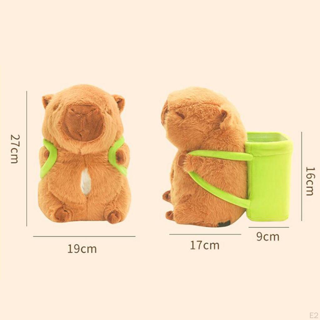 Capybara Plush Car Tissue Box, Cartoon Cover, Trash Bin, Soft Animals Napkin Paper