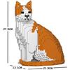 JEKCA Cat 10SM03 Orange and White Cat Plastic Building Blocks for Creative Construction and Educational Play Ideal for Ages 14+