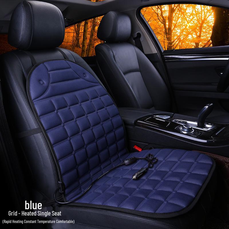 Cross-Grid Heated Car Seat Cushion - Winter Interior Accessory