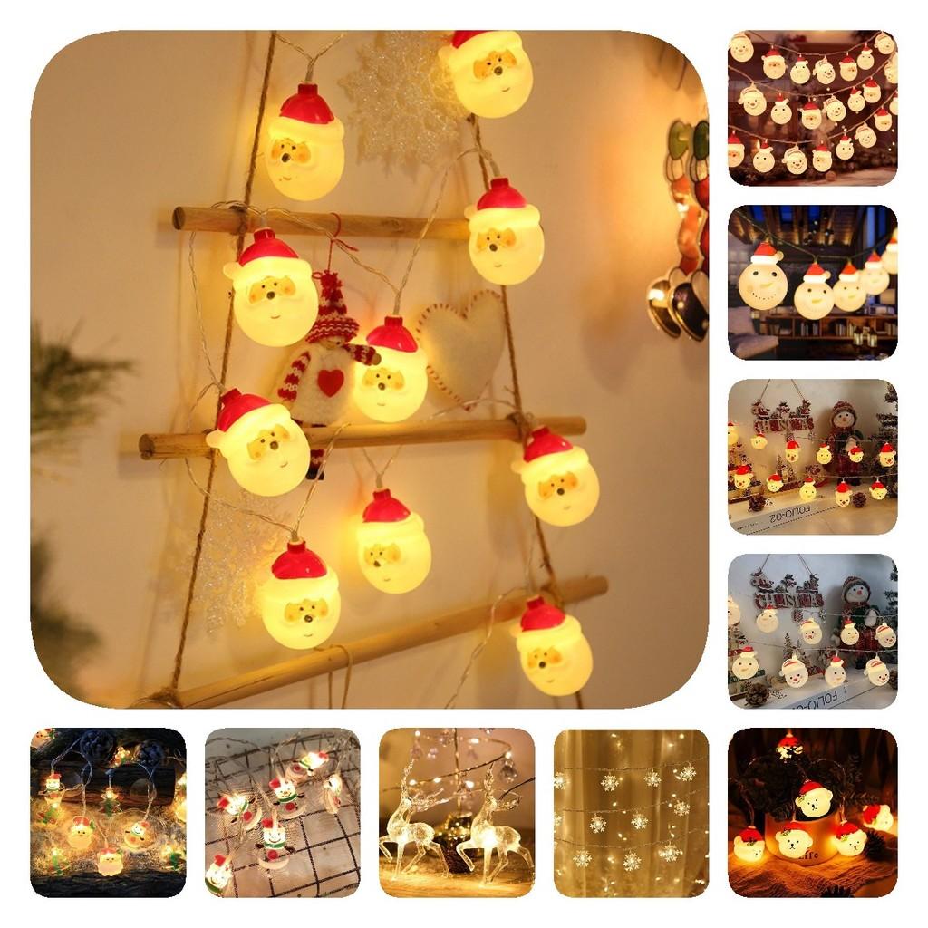 Led Battery Snowman Santa Claus Elk Fairy String Lights Outdoor Xmas Decor Tree
