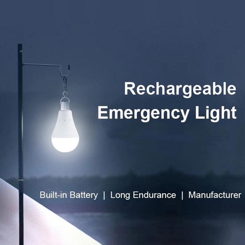 9W 15W Emergency Light Bulb Portable Rechargeable Lighting Bulb With Hook E27 Led Energy-Saving Lamps For Camping Night Fishing