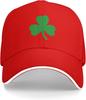 Green Shamrock Baseball Cap Red Adult Polyester Adjustable Outdoor Summer Fashion Hat