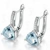 Elegant Women Faux Sapphire Rhinestone Inlaid Drop Huggie Earrings Eardrops