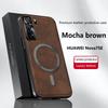 For Huawei Nova 7 SE Pro P40 Lite Case Magnetic Elegant Leather Wear-Resistant Lens Fully Covered Non-Slip Grip Edge Cover Shell