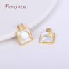 18K Gold Plated Round/Square/Heart Epoxy Resin Gem Pendant For Pearl Necklace Making, DIY Craft Jewelry Making Supplies