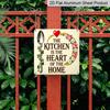 2D Flat -1pc, Outdoor Plaque & Wall Decor, "The Kitchen Is The Heart of The Home" Sign, Dining Room Wall Art, Cottage Decor, Cozy Country Style