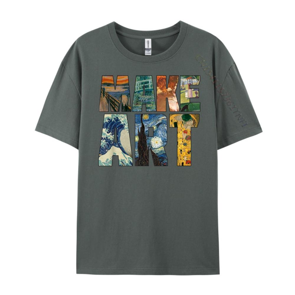 MAKE ART Funny Artist Artistic Humor Painting Cool Tshirt Camisas Basicas Hombre Casual Everyday T Shirts For Men Normal