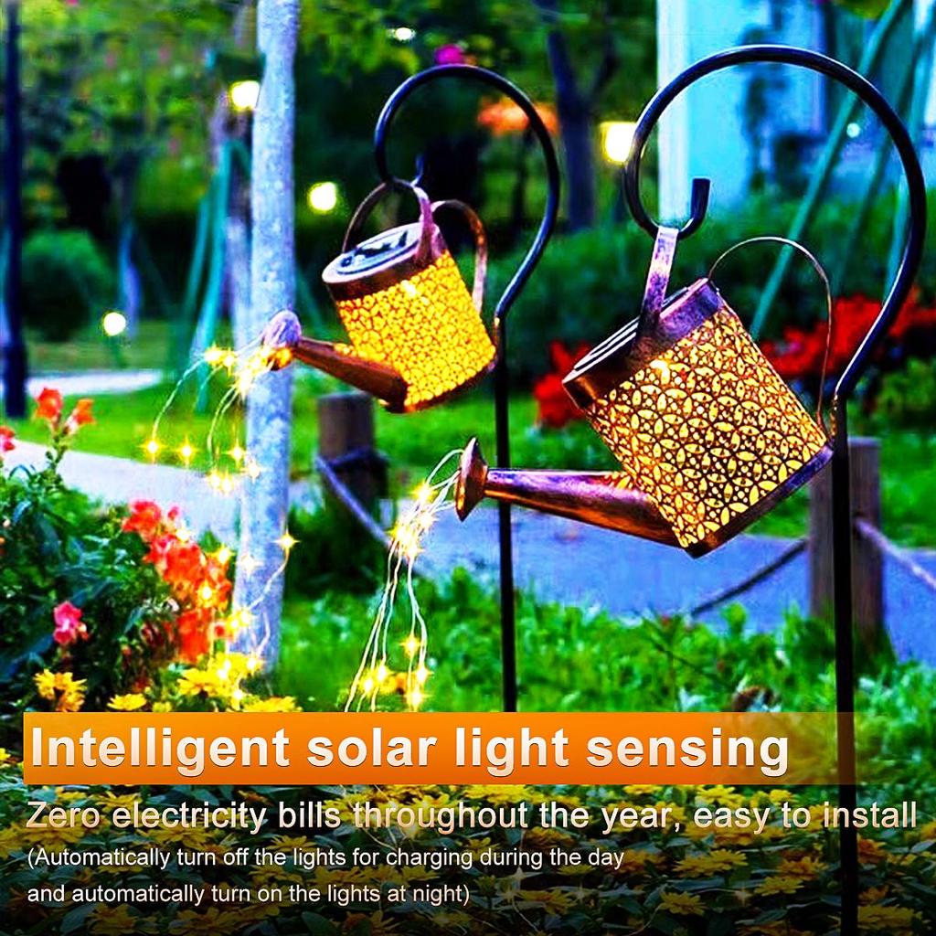 Lampă goală din fier, metal cu panou solar, lampă cu LED pentru grădină, impermeabilă, pentru curți