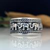 Klassischer Antiksilberfarbener Zinklegierungsring mit Elefantenmuster, Mode, Ehering, Partygeschenke