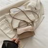 New Vintage Faux Leather Shoulder Bag for Women Solid Color Minimalist Niche Design Commute Handbag