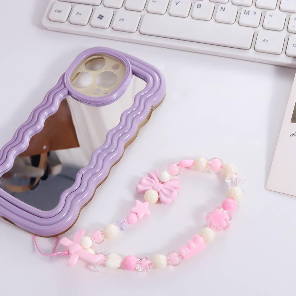 Beaded Bow Beaded Mobile Phone Chain Bowknot Bowknot Y2K Phone Lanyard  Female Lady Girl