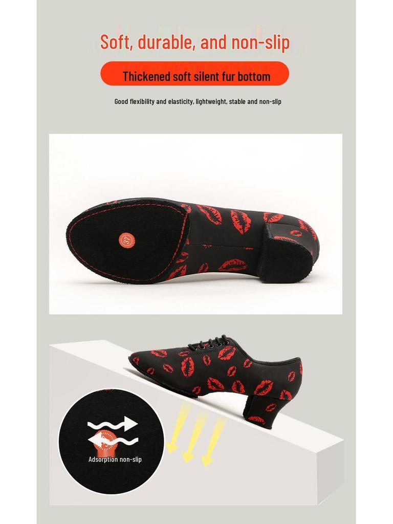 Dance of Glory Women's Medium Heel Latin Ballroom Shoes