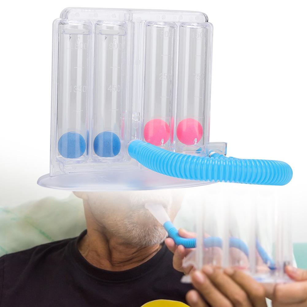 Deep Breathing Lung Exerciser Incentive Spirometer Breath Measurement System4 Ball Suction and Blow