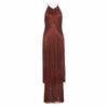Women's Tassel Sleeveless Waist-Cinching Bandage Evening Gown