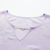 Zhaojun Women's Rose Jacquard V-Neck Silk Blend T-Shirt