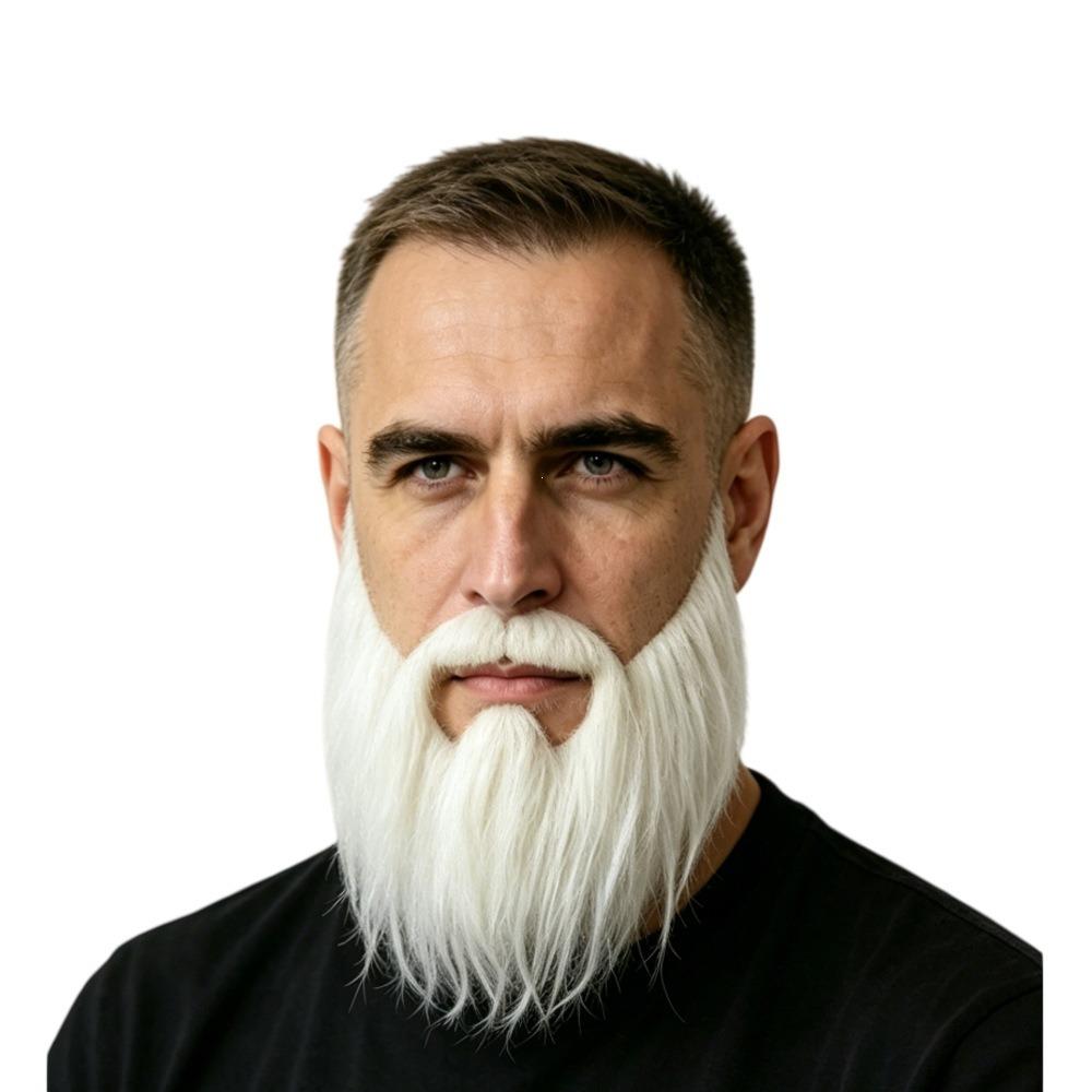 Soft Hair Fake Beard Mustache Elastic Band Facial Hair Props New Cosplay Beard Stage Performance белый