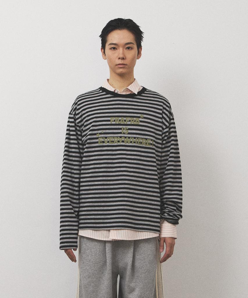 Peulapeulab Striped Long Sleeve T-Shirt [Black / Melange Gray]