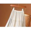 DIMANAF 2026 Summer Women New Skirts Solid Elastic Waist Pleated Mesh Elegant Skirts