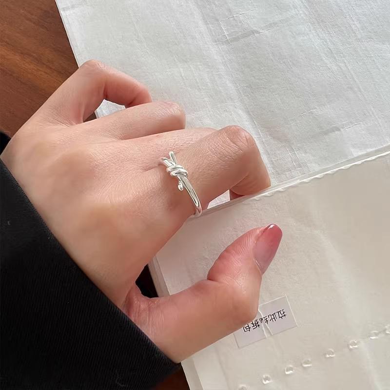 Korean Style Irregular 925 Sterling Silver Women's Versatile Ring, Non-Fading Niche Ins Design