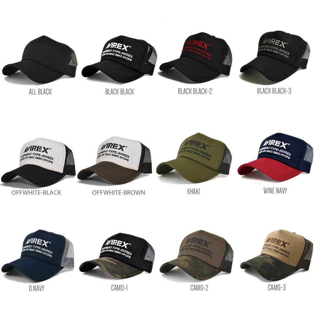 Numbering Embroidered Mesh Cap 7300 [Avirex] [Avirex] (Off-White Brown)