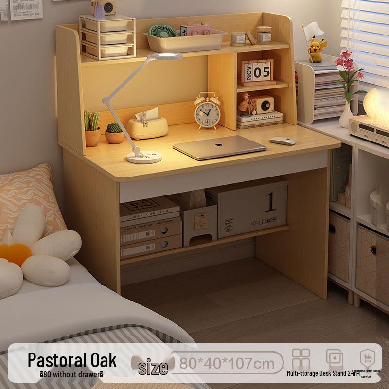 Multifunctional Desk and Chair Set with Integrated Bookcase – Compact Study Writing Table for Home or Student Bedroom