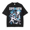 Manga Soul Eater Print Tshirt For Men Women Clothing Cotton Short Sleeve Tees Tops Harajuku Vintage Washed Oversized Streetwear