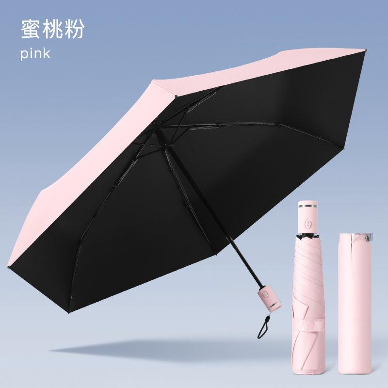 Three-fold six-bone ultra-light automatic umbrella vinyl fabric sun protection umbrella UV protection weather and rain dual-purpose advertising