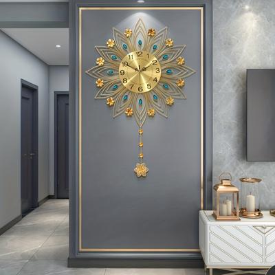 Elegant Golden European Wall Clock Silent, Battery Powered with Installation Nails Included  Perfect for Living Room  Bedroom Decor, Small Wall Clock
